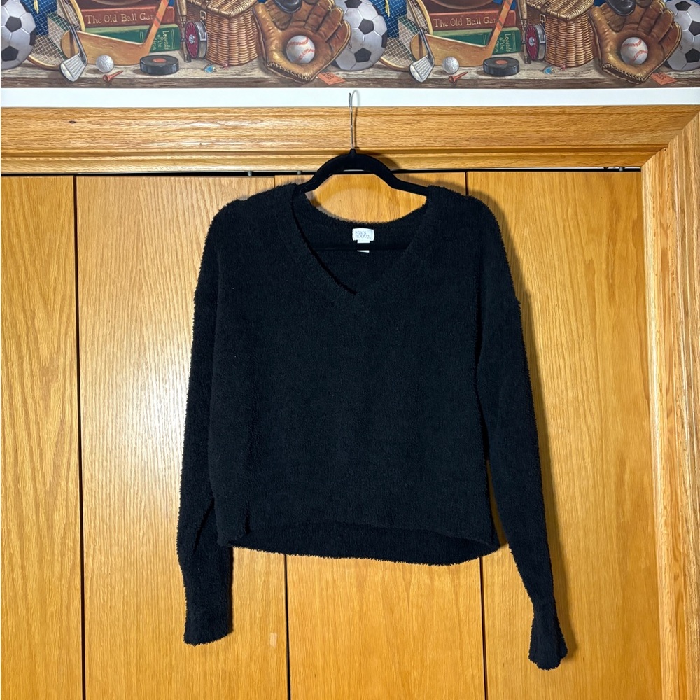 Stars Above Black V-Neck Women's Sweater